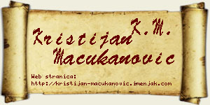Kristijan Mačukanović vizit kartica